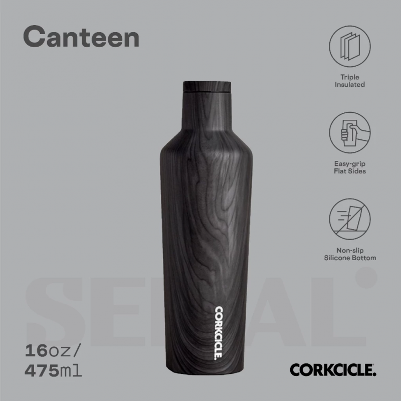 Corkcicle Canteen 16oz Burnt Wood