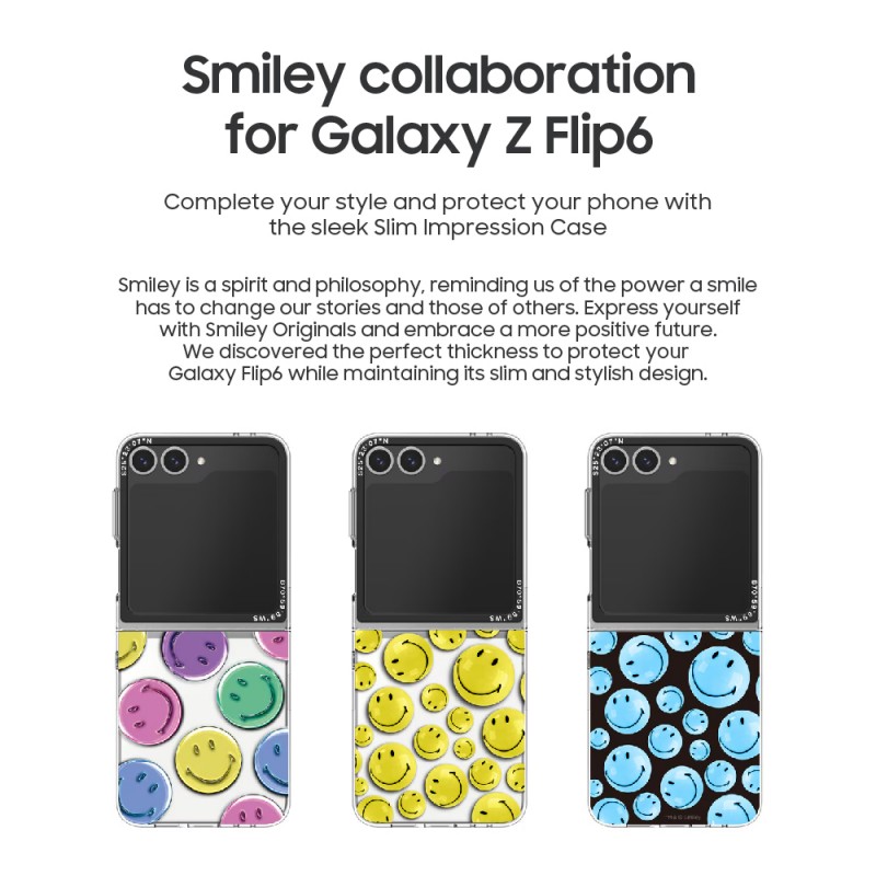 Smiley Yellow Slim Impression Case for Galaxy Z Flip6